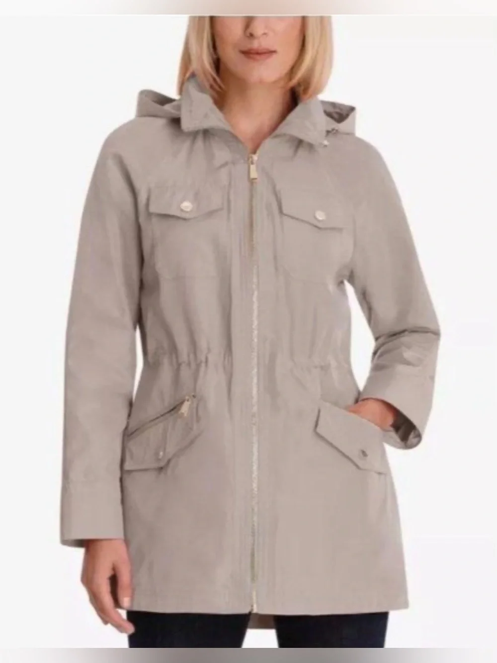 Michael Kors Women’s Hooded Anorak Raincoat, Size M, NWT